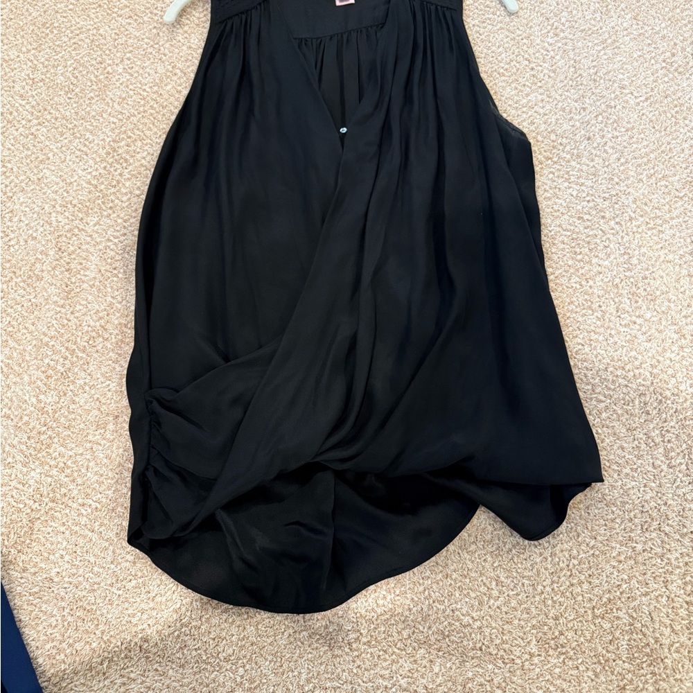 Calypso St. Barth Black Draped Blouse
